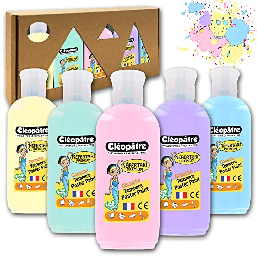 CLEOPATRE - PGN100XX5P Lot de 5 flacons de Gouache Néfertari Pastel en 100ml Multicolore