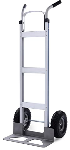 LEADALLWAY Aluminum Hand Trucks Heavy Duty with 10“ Rubber Inflatable Wheels,2 Wheel Dolly 550lbs Capacity