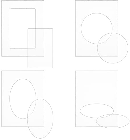 BENECREAT 4Pcs 15.2x11.4cm Rectangle Frame Plastic Embossing Folders, Clear Acrylic Embossing Diffuser Set for Card Making Scrapbooking and Other Paper Crafts, 2.85mm Thick
