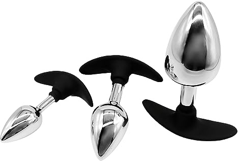 Plug Anal Juguetes Eróticos Para Pareja Sexuales Dilatador Butt Plug Metálico Dilatadores Anales Estimulador de Próstata Hombre Silicona Anales Plugs Juguetes Sexuales para Adultos, S