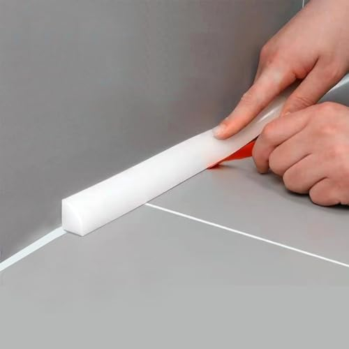 Flexible Quarter Round Molding Trim, Self-Adhesive Rubber Quarter Round Trim Strip, Peel and Stick Moulding Wall Trim for Floor, Corner, Bathtub(White)