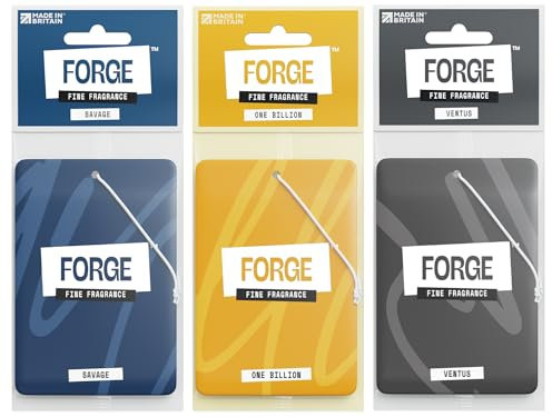Car Air Fresheners for Men - Luxury Perfume Triple Pack (Savage, One Billion, Ventus) - Long-Lasting Scents & Odour Eliminators - Premium Hanging Auto Deodoriser for Fresh Smell - UK Aroma Essentials