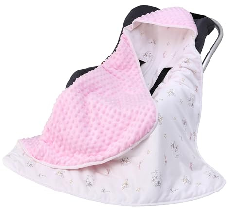 Miracle Baby Manta Envolvente para Bebé 90 x 90 cm, Manta Saco Capazo Universal para Asiento de Coche Bebé, Cochecito, con Relleno, Adecuado para Otoño e Invierno (Oveja)