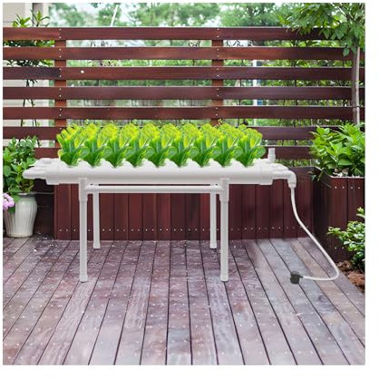 Système de culture hydroponique en PVC-U - 36 endroits de plantation - Système d'irrigation hydroponique avec pompe à eau - Kit de croissance des plantes sans terre - Pour herbes, légumes, fruits sur