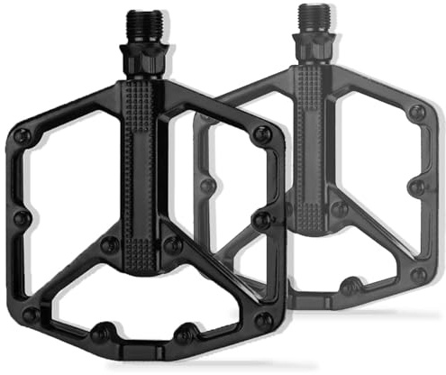 Bicycle Pedals, Non-Slip Aluminium Platform Pedals with Bearings & Reflectors, 9/16 Inch for MTB Road Bikes BMX Cycling