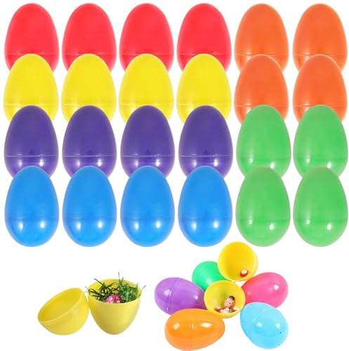 NOLACE 24 Pezzi Caccia alle Uova Alto 8 CM Uovo Vuoto Pasqua 6 Colori Uovo Vuoto da Riempire per Riempire Le Sorprese Pasquali e Come Regalo per Bambini Caccia alle Uova di Pasqua