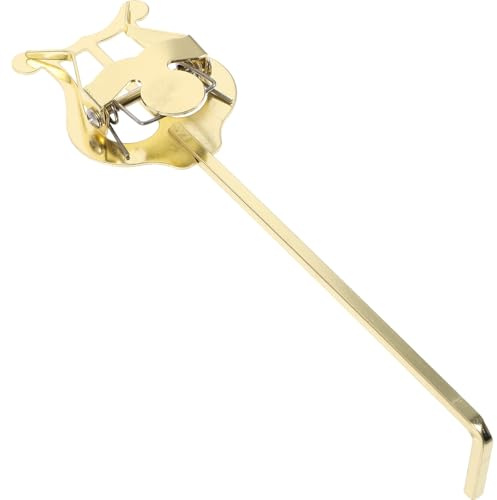 Homoyoyo Porte-partitions Métal Doré pour Trompette et Lyre, Clip Portable Anti-glissement, Support Léger D’extrait de Partition pour Instruments de Musique en Marche