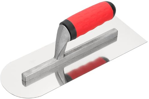 QUARKZMAN Llana Redonda Para Drywall 11 X 4, Llana De Acero Inoxidable 402 Para Acabado De Concreto, Herramienta Manual Para Pintura Artística Y Yeso Con Empuñadura TPE, Para Cemento.
