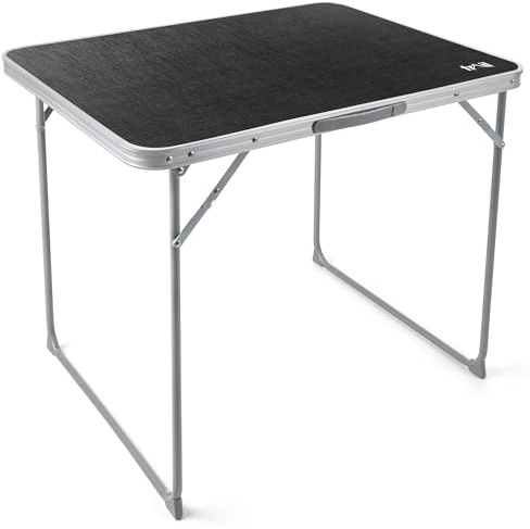Trail Portable Folding Camping Table, L80cm x W60cm x H67cm | Powder-Coated Steel Frame, Water-Resistant Laminated Tabletop, 30kg Load Capacity, Fold-Flat Design with Handle, Weighs 3.5kg