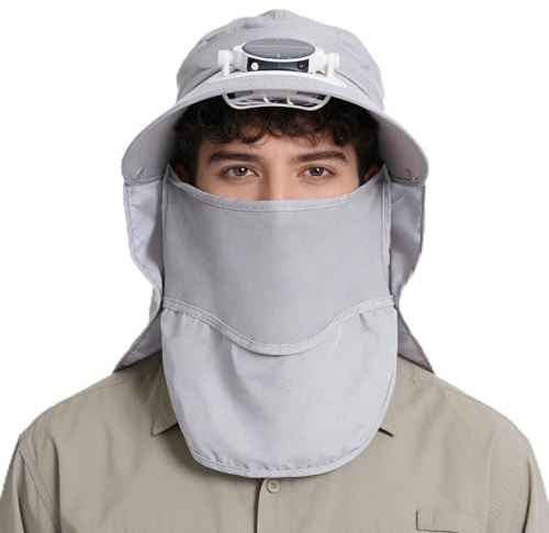 Generico Cappello con Ventola,Visiera Larga Protezione UV, para Nuca Rimovibile e Traspirante | Cappelli da Sole Uomo - per Uomo e Donna, Giardinaggio, Spiaggia, Viaggi, Estate