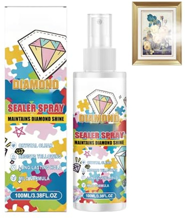 Diamond Art Sealer Spray,Strong Hold Crystal Art Sealer & Diamond Art Glue Sealer,Essential Diamond Art Accessories,Transparent Finish,Ideal for Diamond Art Kits,Craft Glue Spray,100ml