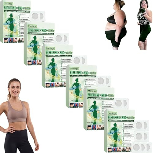 6 Cajas Moringa x Berberine Patch 10 en 1,parche avanzado de microagujas Moringa 10 en 1,Parche de Metabalance Profesional, Fácil de Aplicar, para hombres y mujeres (6-Cajas)