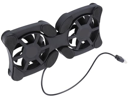 CLISPEED Ventola di Raffreddamento Consumo Energetico Ridotto 2 Ventole per Laptop Portatile Materiale Abs Nero e Base Antiscivolo Pieghevole