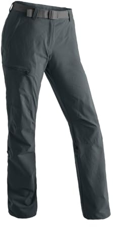 Maier Sports Lulaka, Damen Wanderhose, Wasserabweisende Outdoorhose für Trekking und Hiking, PFC-frei, mSTRETCH pro 4 & Dryprotec, Rollup-Funktion, Grau, 80 (W31/L33)