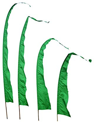 Bali-Fahne, Polyester, grün, 4 Meter