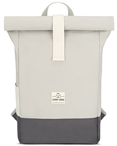 Johnny Urban Rucksack Damen & Herren Sand Grau - Ryan - Rolltop Backpack mit Laptopfach für Uni Business Fahrrad - Nachhaltig - Wasserabweisend