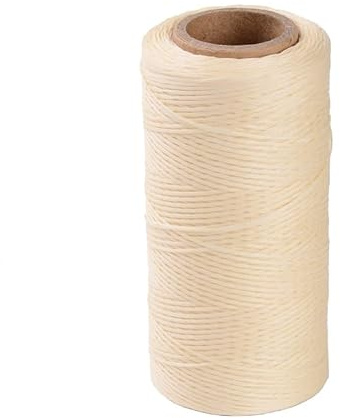 10 m Wax Tape, 1 mm Saddle Thread, Leather Threads, Sewing Thread, Braided, 100% Polyester, Wax Thread, Trout Threads, Sewing Hand Sewing Thread, Craft (Cream)