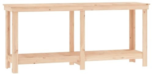 vidaXL Banco de Trabajo Mesa Herramienta Estantería Estante Taller Garaje Bricolaje Cargas Pesadas Almacenamiento de Madera Maciza de Pino