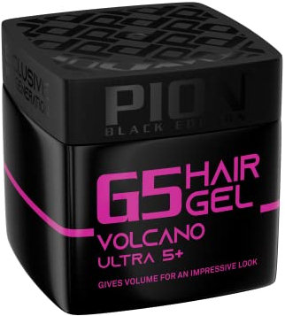 Pion Hair Styling Gel 320 ml – Gel per capelli – Forte tenuta – Nessun incollaggio e senza residui – Profumo fresco – Gel per capelli – Effetto capelli bagnati (320 ml (confezione da 1), G5 Volcano)