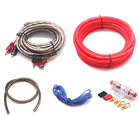 Auto Audio Verstärker Kabel Set,Asudaro 6GA Kfz Verstärker Kabelsatz Anschluss Set,4.5m Auto Subwoofer Kabel Car Audio Wire Lautsprecher Installations-Set mit Sicherungshalter Bausatz