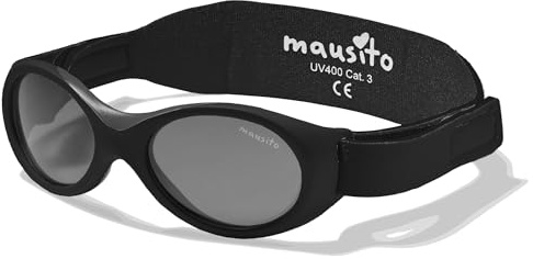 Mausito Lunettes de soleil bébé 0-18 mois bandeau ajustable et souple, monture flexible | Lunettes de soleil enfant avec protection 100% UV400 & sans BPA | Design européen moderne, maintien parfait
