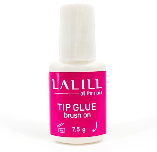 LALILL Nagelkleber mit Pinsel 7,5g - für Press On Nails, Nagelkunst und DIY Nageldesign – Nagel kleber für Kunstnägel - Nail Glue for Tips - Schnelltrocknend, Starker Halt
