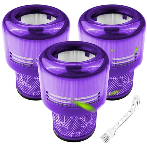 Fousenuk 3 stycken filter kompatibel med V11 V15 SV14, rostfilter, absolut extra filter, tvättbart hepafilter, animal torque drive-dammsugarfilter reservdel, ersättning nr 970013-02