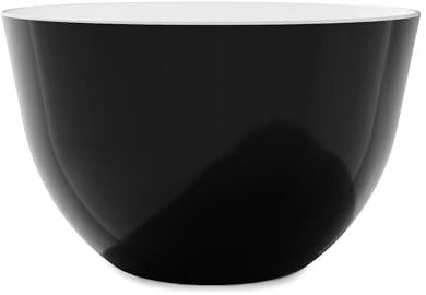 Trebonn Stapelbare Schüssel Durchmesser 28 cm x Höhe 17 cm Geräumige Schüssel mit glänzender Oberfläche, perfekt als Salatschüssel oder Suppenterrine (schwarz)