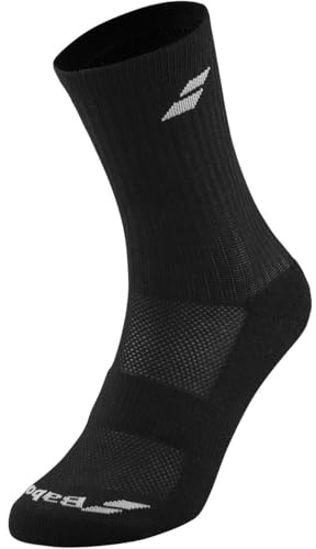Babolat Long Tennis Socks - 3 Pairs Pack (US, Numeric, 9, 11, Regular, Regular, Black)