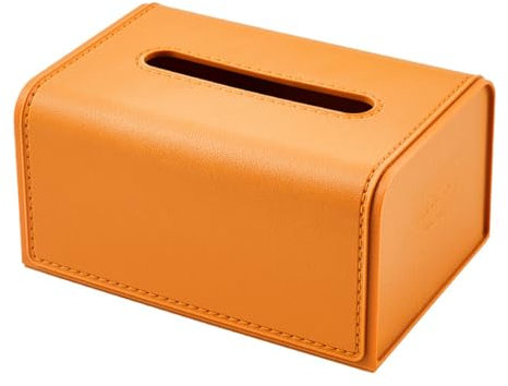 Altsuceser Kleenex Box Organizer Kleenex Box Abdeckung Taschentuchbox Abdeckung Halter Große Kapazität Wasserdicht Leicht zu Reinigen Einweg-Papierhandtücher Aufbewahrung Orange