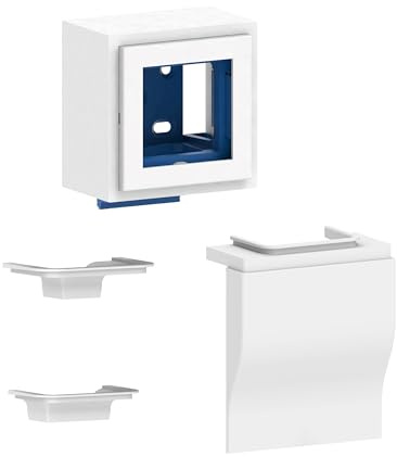 GGK - Boîtier Adaptateur Blanc pour appareillage Simple 45 x 45 - Compatible avec plinthe électrique 4D et goulottes 12 x 22/15 x 30