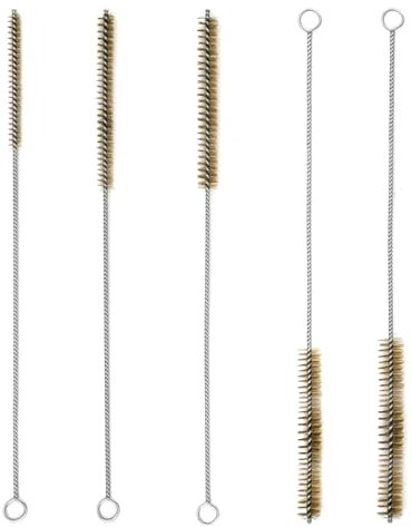 UOCAI 5 unidades de cepillo de alambre, cepillo de limpieza de tuberías, cepillo de latón de alambre redondo, cepillo de acero, cepillo de limpieza de tubos de latón para tubo de tubo, cilindro