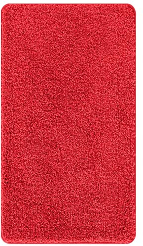 vidaXL Badematte Rechteckig Rot 70x120 cm Polypropylen rutschfest