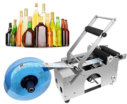 Halvautomatisk Etiketteringsmaskin För Runda Flaskor, Justerbar 0,47-5,9 Tum I Diameter, Etikettapplikator För Husdjur, Glas Och Metallflaskor, 10-30 Etiketter/Min