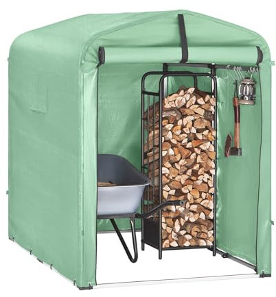 SoBuy Caseta Jardin Exterior Garaje Exterior para Coches Impermeable Carpa para Moto y Bicicletas Garage Moto para Exterior Cobertizo Jardín Verde 120x176x163 cm KLS11-GR