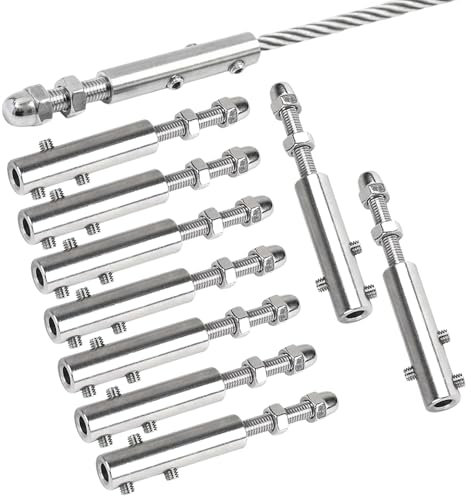 Tendeur de Câble,Tendeurs pour Câbles Et Fils - Kit de 10 Accroches Robustes pour Treillis Jardin Voile Ombrage Escalade Rampe Extérieur