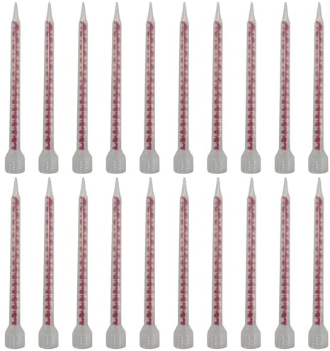 Paquete de 20 boquillas mezcladoras estáticas mezcladoras tubos de boquilla adhesiva boquillas de punta para inyecciones cartuchos endurecedor de resina mezcla