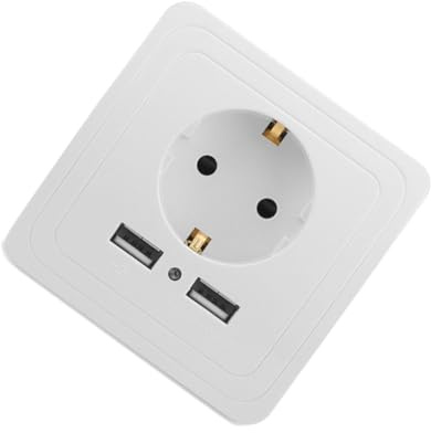 HONITANO Adattatore da Parete USB con Protezione Sovratensione Porte USB per Ricarica Elettrica Eu e Facile da Installare e Ufficio