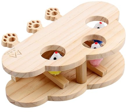 Giocattolo da grattare in legno per gioco di talpa – Pickguard robusto per gatti con taglierine da grattare | divertente tavola attività per animali di piccole dimensioni, medie e grandi dimensioni