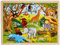 Goki 57892 Einlegepuzzle Afrika aus Holz, Holzpuzzle mit Wilden Tiermotiven der Savanne, Lernspielzeug und Kinderpuzzle, fördert Fantasie und Motorik der Kinder, 40cm x 30cm, 48er Set, ab 3 Jahren