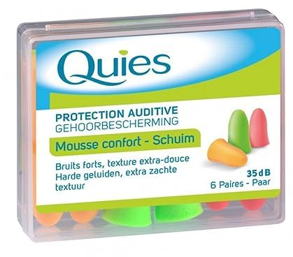 Quies Soft Foam Ear Protection Plugs 35dB - Pack of 6 Pairs
