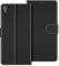 COODIO Handyhülle für Sony Xperia XA, Flip Case, Schwarz, Magnetverschluss, Kartenfächer, Kunstleder, TPU