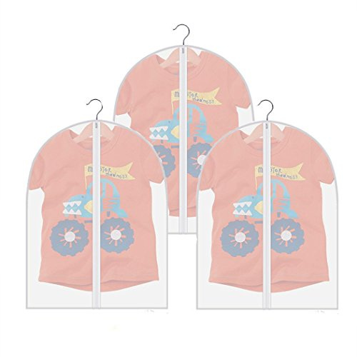 Amoyie Set di 3 pezzi Borse Porta Abiti, Copriabiti Antipolvere, Sacchetti per Abito Valigio, Custodie Trasparente Opaco, Piccolo 45 x 60 cm