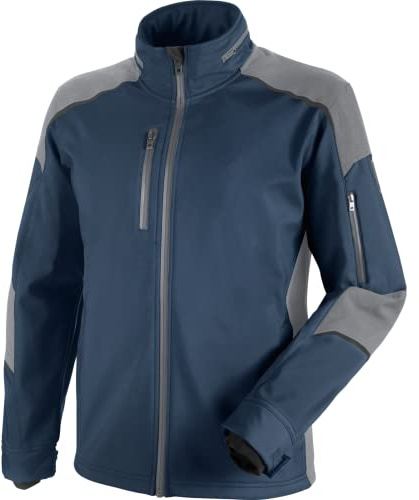 WÜRTH MODYF Softshelljacke Cetus – langlebige & hochwertige Arbeitsjacke für HANDWERKER in der Größe XL – winddicht, atmungsaktiv & wasserabweisend – in Dunkelblau Grau