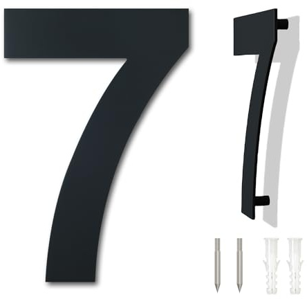 Casa moderna spazzolata numero 4 pollici, altezza 102 mm, acciaio inossidabile 304 massiccio, placcato nero (Numero 7 Sette)