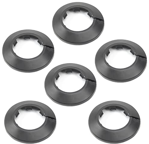 MroMax Passar 4 cm ytterdiameter fläns vatten rörskydd dekoration svart rörskydd radiator PP-plast 40 mm vapenskölskrage för vägg rör tub dekoration 6 st