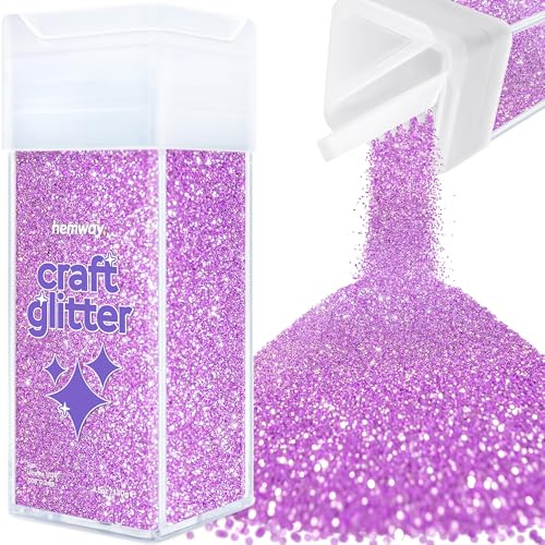 Hemway Craft Glitter Shaker Lavender Purple 130g Ultrafine | for Resin & Epoxy Crafts, Christmas Art Supplies, Nail, Body, Face, Eye, Festival, Crafting, Slime, Sparkle