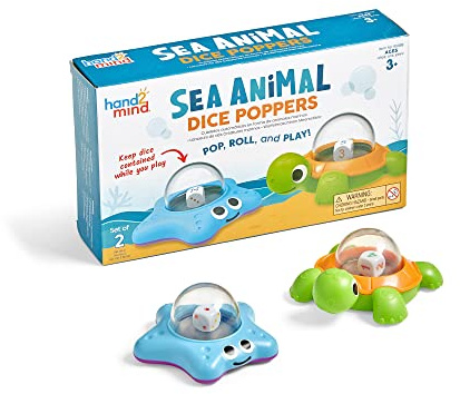 Learning Resources Sea Animals Dice Poppers, Maths Popper, Game Replacement Roller, Games , Board Accessories, Family Night, Kids Travel Activity, Fun Classroom Games, One Size, (95388)