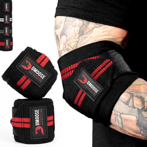 DMoose Fitness-Ellbogenschützer für Gewichtheben (Paar) 40 Verstellbare Bandage zur Unterstützung der Gelenke, Schmerzlinderung – Ellbogenschützer für das Training im Fitnessstudio