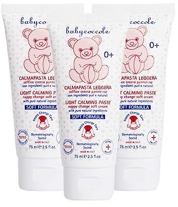 Babycoccole-Set, 3 Stück, leicht, Zinkoxid, 10% Creme für Windelwechsel gegen Rötungen und Reizungen, spendet Feuchtigkeit, beruhigt und schützt die Haut. Natürliche Inhaltsstoffe - 3 x 75 ml